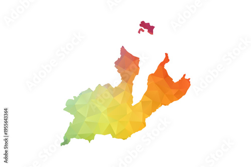 Geneva Map - Polygon Style Vector Illustration in Rainbow Gradient, Low Poly Multicolor Geometric Design, Isolated on White Background, Suitable for Reports, and Creative Projects.