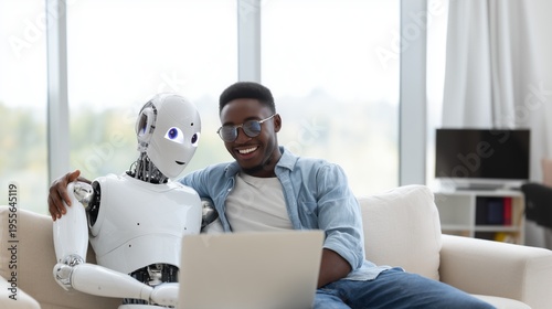 Human and Humanoid Robot using AGI at Home on Laptop