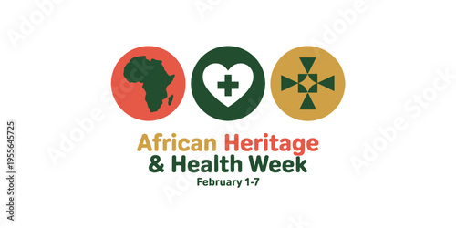 A commemorative graphic design illustration for the annual african heritage and health week event Vector, illustration