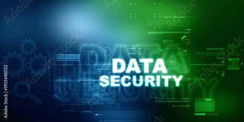 2d illustration data security concept