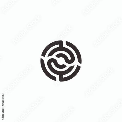 Abstract circular logo design with a unique and modern style.