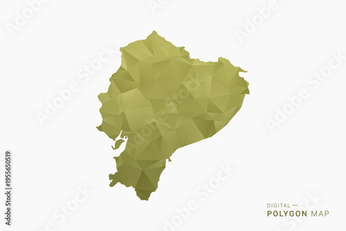 Ecuador polygon map vector illustration in low poly geometric style, soft pastel colors with Olive green, clean silhouette on solid background, ideal for infographic.