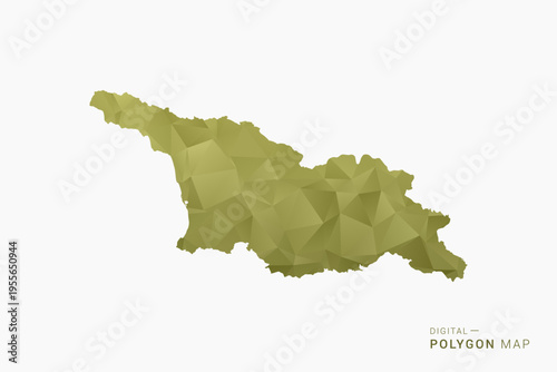 Georgia polygon map vector illustration in low poly geometric style, soft pastel colors with Olive green, clean silhouette on solid background, ideal for infographic.