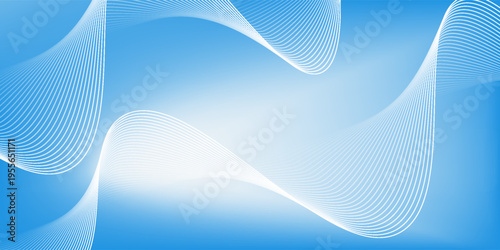 Smooth white waves glide across soft blue gradient. Elegant motion suggests fluidity and calm. Ideal for wellness, tech, or modern design projects. Bright tones evoke clarity and serenity