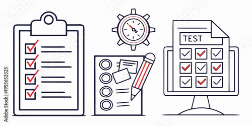 Checklists and testing evaluation assessment clipboard