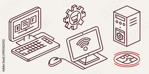 Computer and networking equipment laptop desktop server wifi