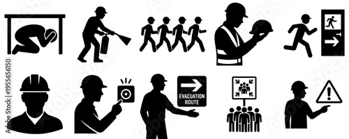 Businessman wearing a hat on transparent background silhouette