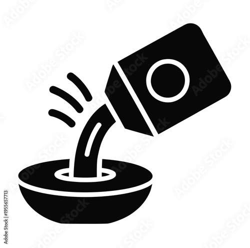 Metallurgical casting industry vector icon in black silhouette