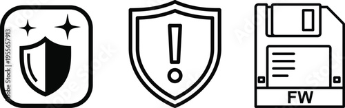 Cybersecurity and data protection icons