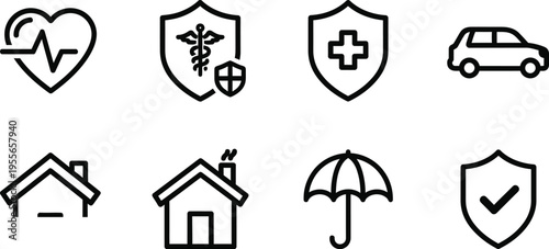 Insurance and protection icons