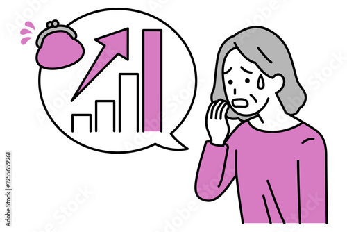 物価高騰で動揺する年配の女性