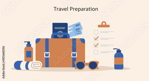 Traveler carefully packs essentials into luggage for upcoming journey abroad with checklist