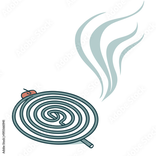 Citronella mosquito coil isolated on white background vector illustration