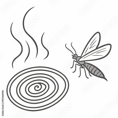 A citronella mosquito coil isolated on white background vector illustration