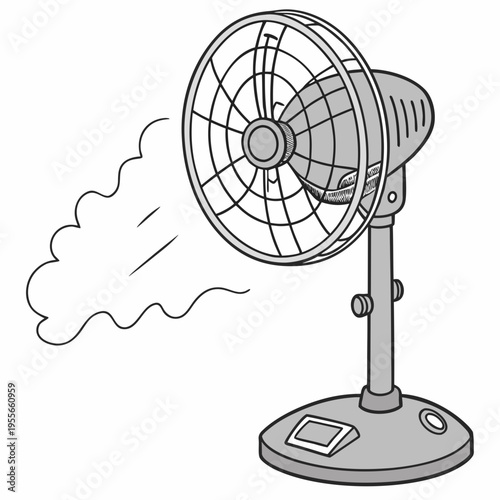 Outdoor misting fan isolated on white background vector illustration