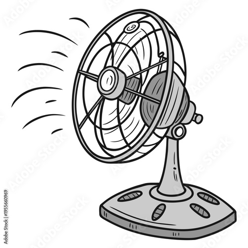 An outdoor misting fan isolated on white background vector illustration