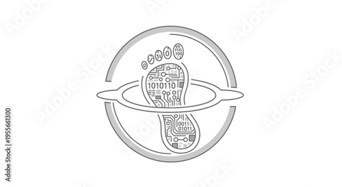 Foot with planet earth design.