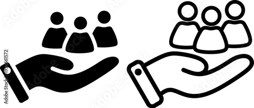 ​Hand Supporting Group of People Illustration