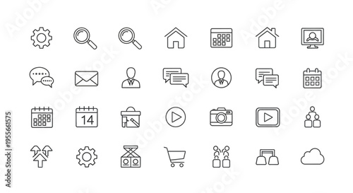 Collection of various web icons.