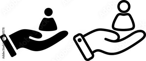 Hand Supporting User Line and Solid