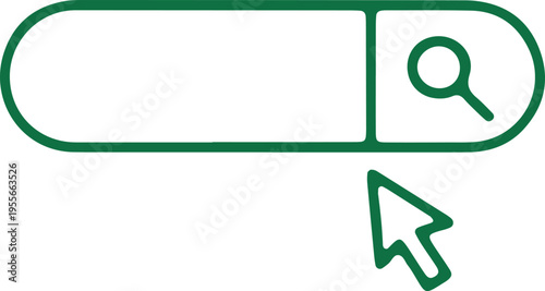 Search bar interface with cursor pointer icon indicating interaction