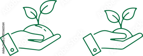 Hands nurturing young plants symbolizing growth and sustainability