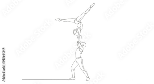 Acrobatic Duo Performing Balance and Strength Pose