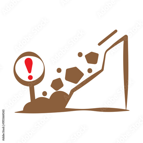 Landslide warning sign