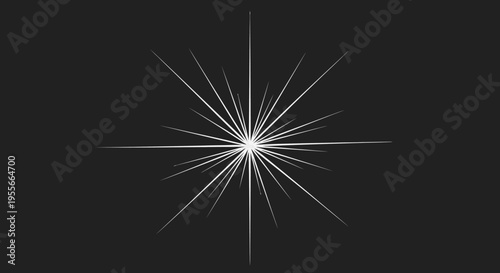 Abstract starburst light rays exploding on black background, dynamic graphic effect.