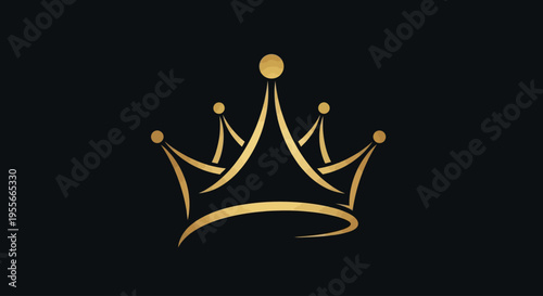 Abstract golden crown illustration on a dark backdrop, embodying timeless elegance, power, and success, perfect for branding and luxury themes, representing achievement and regal aspiration