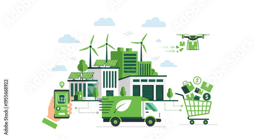 Sustainable E-commerce Logistics and Smart City Development: Eco-Friendly Delivery Powered by Renewable Energy & Mobile Technology