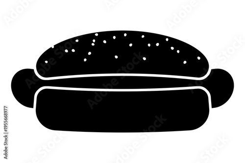 Retro illustration of hot dog. Line art, clipart, icon, object, shape, symbol, etc. PNG with transparent background. Design elements for websites and other graphics.