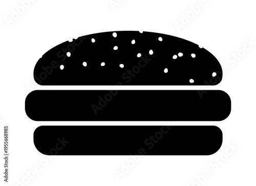 Retro illustration of hamburger. Line art, clipart, icon, object, shape, symbol, etc. PNG with transparent background. Design elements for websites and other graphics.