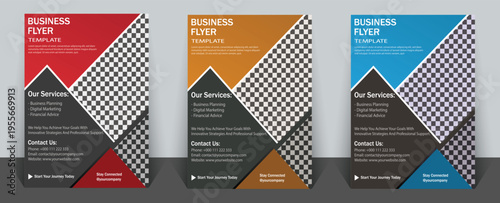 Creative Corporate Business Flyer Template Bundle, Modern Marketing Layout Set, A4 Print Ready, 3 Unique Design Concepts