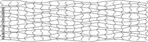 Wavy black lines forming a distorted grid pattern on a white background, perfect for creative designs.