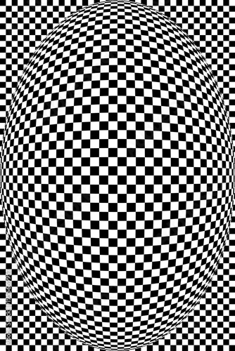 Checkerboard oval/sphere illustration. Line art, clipart, icon, object, shape, symbol, etc. PNG with transparent background. Design elements for websites and other graphics.
