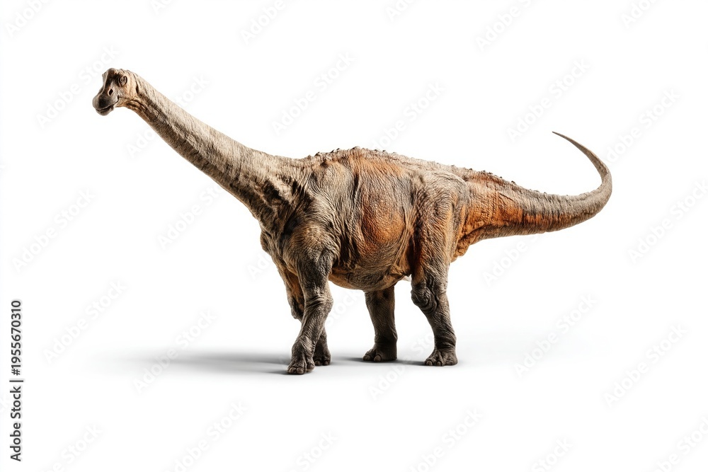 Fototapeta premium Large prehistoric sauropod dinosaur isolated on white