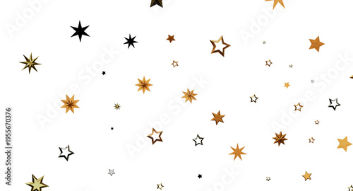 Golden stars on a white bac...