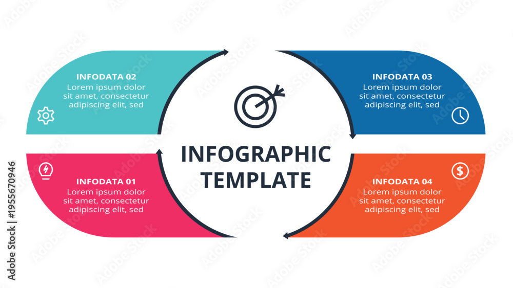 Fototapeta premium Essential infographic with 4 steps, options, parts or processes. Business data visualization.