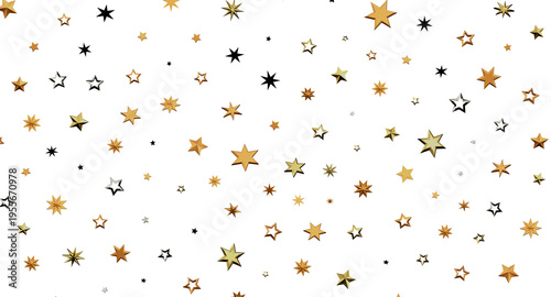 Obraz na płótnie Golden stars confetti on white background