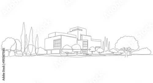 Modern House Sketch Exterior Architecture Design