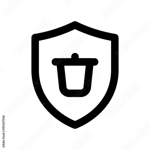 Trash Shield Icon Icon