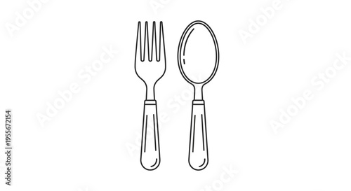Fork and spoon eating utensils metal.