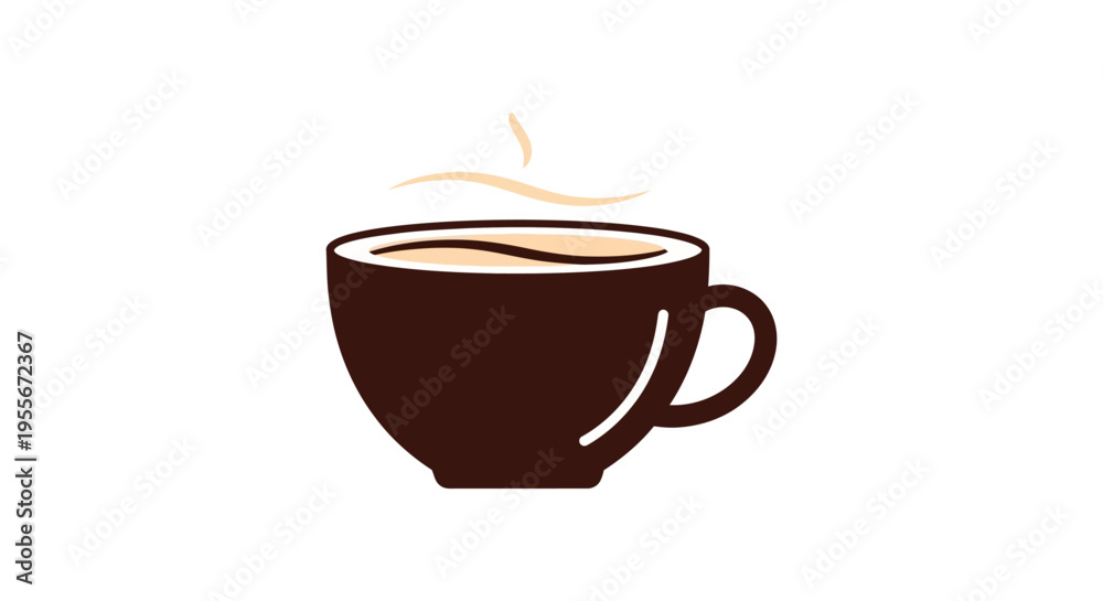 Fototapeta premium Brown coffee cup with steam rising.