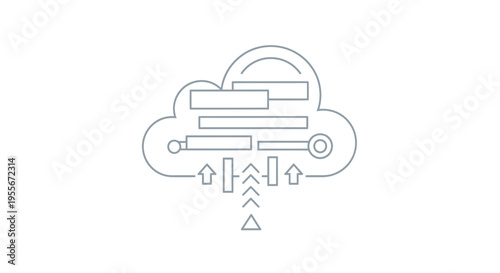 Cloud computing data storage symbol icon.