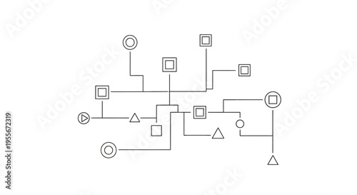 Flowchart diagram with symbols and lines.