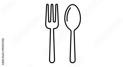 Fork and spoon eating utensils.