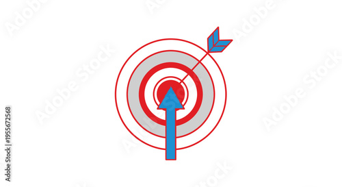 Bullseye Target with Blue Arrow.
