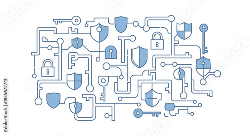 Digital security technology circuit board.