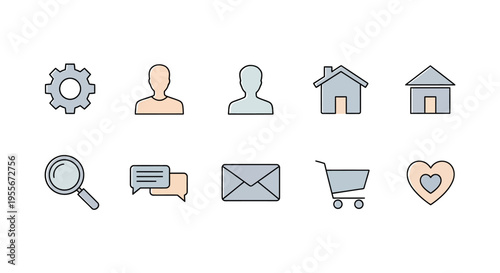 Collection of web interface icons.